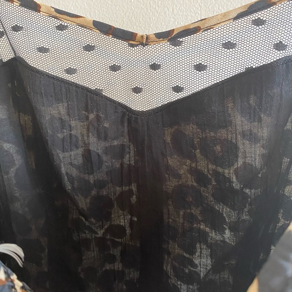 Cheetah Print Hi Lo Dress with lace detail Sz L - Picture 5 of 7